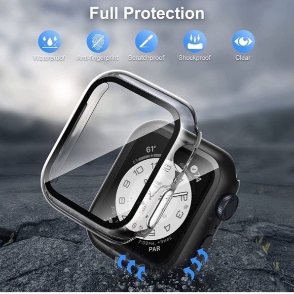 2 Case Set & 6 Pack Screen Protector Compatible with Apple Watch Series 7 41mm - Picture 10 of 11